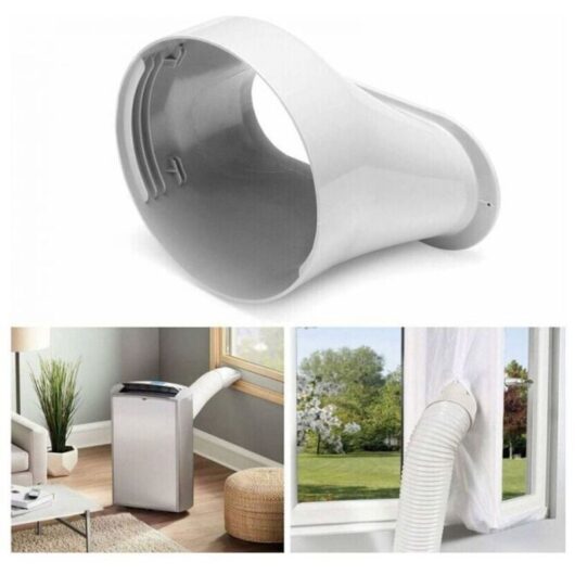 Air Conditioner Window Hose Adapter, 15cm Flat Connection, T-Audace, Window Adapter, Hose Connector, Window Guide Set, Mobile Air Conditioner Hose