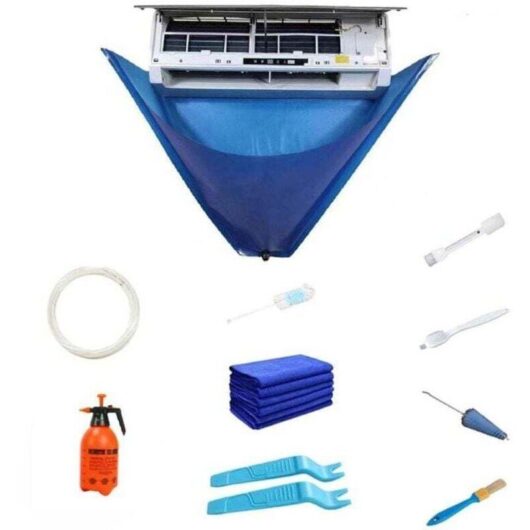 Air conditioner cleaning kit - Premium wall-mounted cleaning kit - Service bag for air conditioners with water hose for mini split AC units