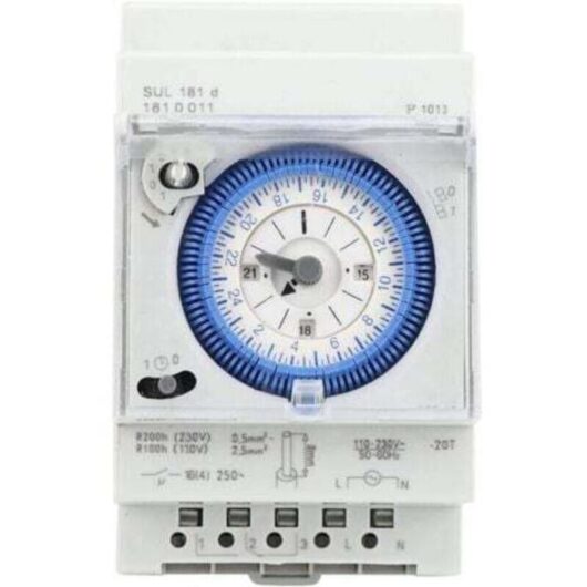 Analog timer with synchronous motor and daily program, timer, 24VAC/DC, 16A