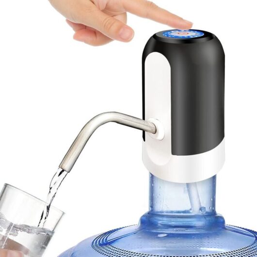 Automatic water dispenser, USB rechargeable radio water pump, black