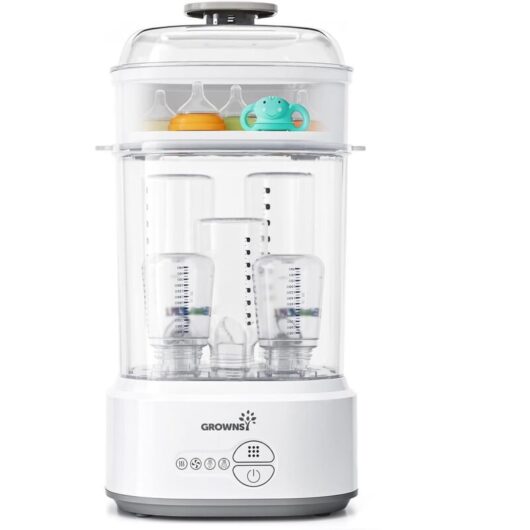Baby Bottle Sterilizer with Drying Function, Compact Electric Steam Sterilizer for Baby Bottles, Teats, and Breast Pump Parts