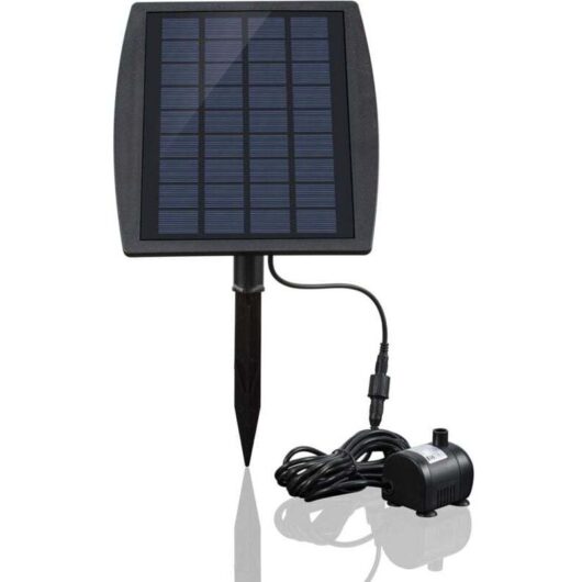 Brushless solar water pump for pond, solar water pump for well with 9V solar panel, 2.5W, 200 l/h.