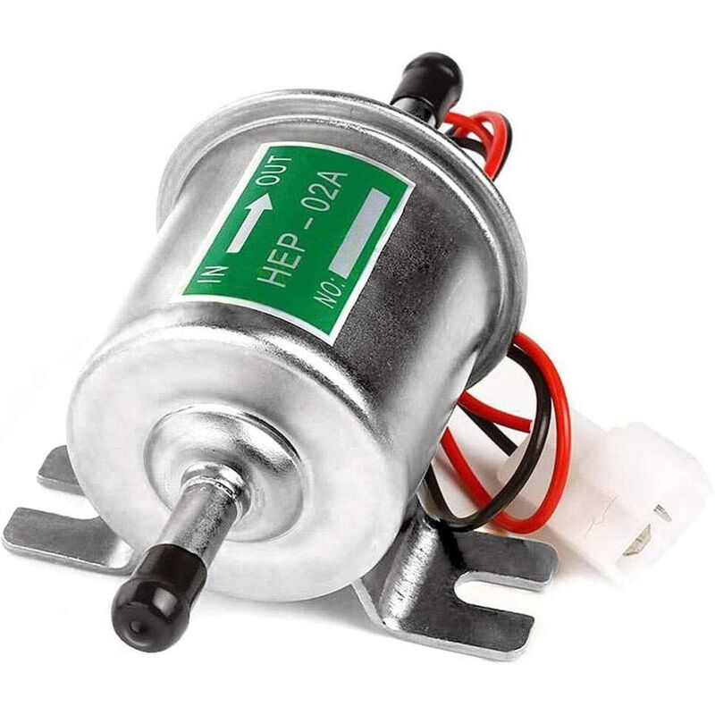 CCYKXA Universal Electric Fuel Pump (Silver), Low Pressure Inline Fuel Pump Module, Diesel Engine, Inline Bolt-on Mount, for Petrol and Diesel HEP-02A