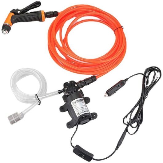 Car Wash Water Pump 12V Pressure Washer Mini Portable Electric Self-Priming Pressure Washer Car Accessories