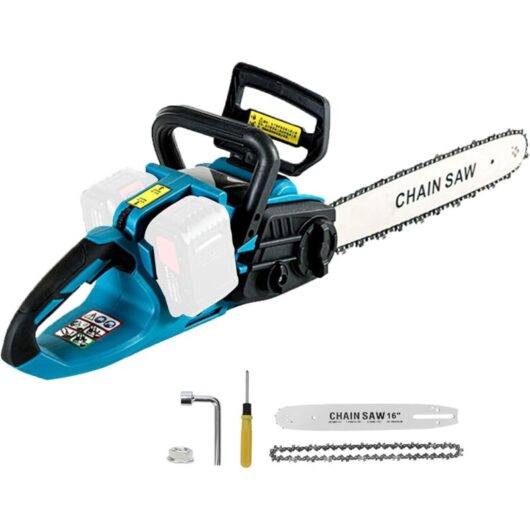 Cordless chainsaw, 16-inch electric chainsaw compatible with Makita 18V (battery not included), brushless cordless chainsaw, 41 cm cordless handheld