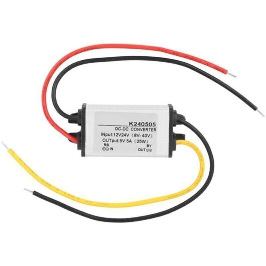 DC Buck Converter, DC-DC 12V/24V to 5V 5A Step-Down Power Supply Module Buck Converter Module
