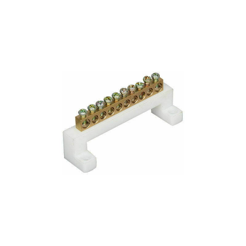 Dewdat - 10 Holes Terminal Block, Brass Electrical Wiring Terminal Block, Screw Terminal Block with Protective Cover, Can Be Used in Appliances and