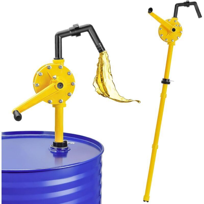 Drum Pump, Hand Crank Pump, 35 L/Min, Manual Rotating Hand Crank Drum in Aluminum Alloy, Hand Pump for Tank, for Garage, Gasoline - Diesel