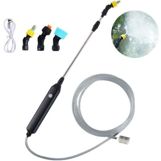 Electric Garden Sprayer, Electric Roof Sprayer, Telescopic Lance, Pressure Sprayer with 3 Nozzles and 5m Hose for Watering, Weeding and Car Washing