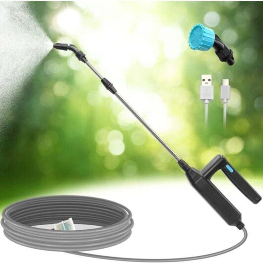 Electric Sprayer, Telescopic Lance Electric Roof Sprayer, USB Rechargeable Garden Sprayer, Portable Garden Sprayer with Nozzles and 2/3/5/8 M Hose