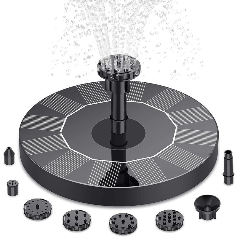 Floating Outdoor Solar Fountain, 6-Nozzle Pond Solar Pump, Solar Fountain for Gardens, Bird Baths, Ponds