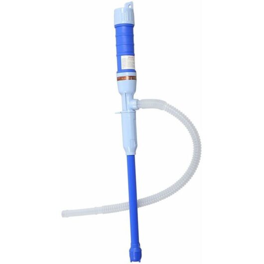 Fluid extraction pump, electrically powered liquid transfer pump for gas and diesel fuel with 16 pulgadas of blue water