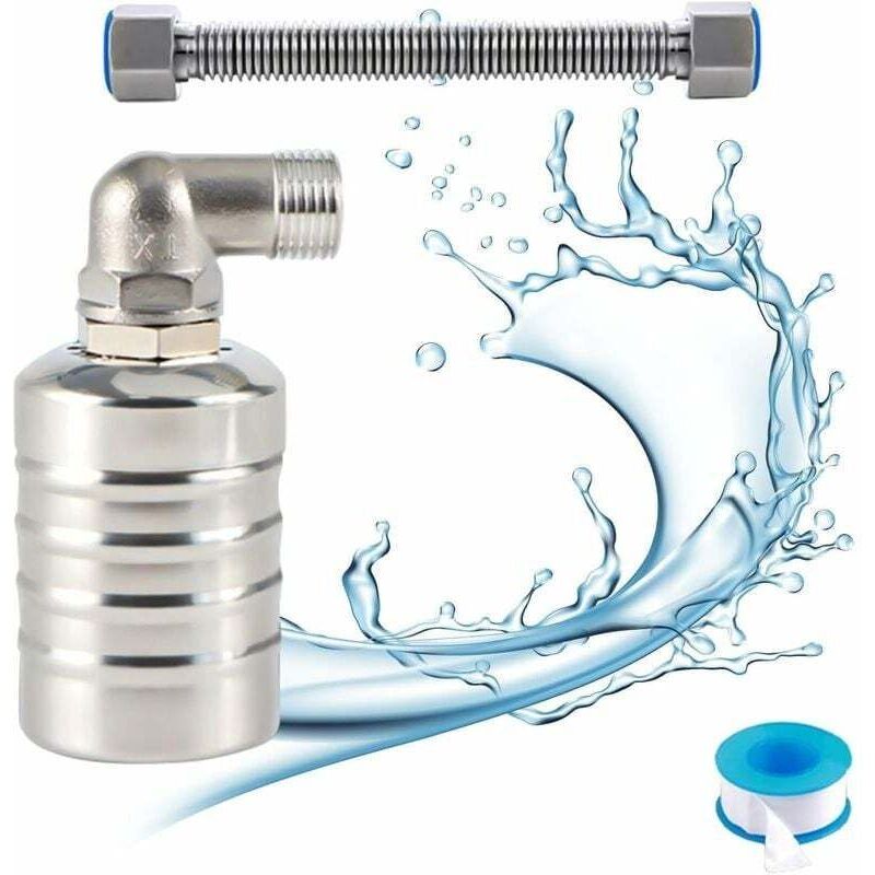 Fully automatic float valve in 304 stainless steel, automatic water level regulator for water tank, mini stainless steel float ball valve (plug)
