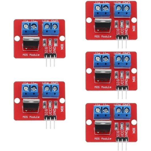 MOSFET driver module, Akozon PWM output button control driver boards 5PCS 0-24V for Arduino (3.5V / 5V)