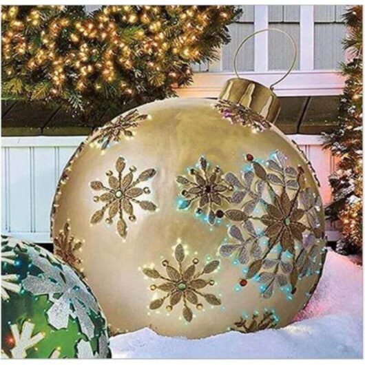 Main Model 1 Giant 60 cm Christmas Ball, Inflatable Outdoor Christmas Ball, Home Christmas Decoration, Christmas Ornament