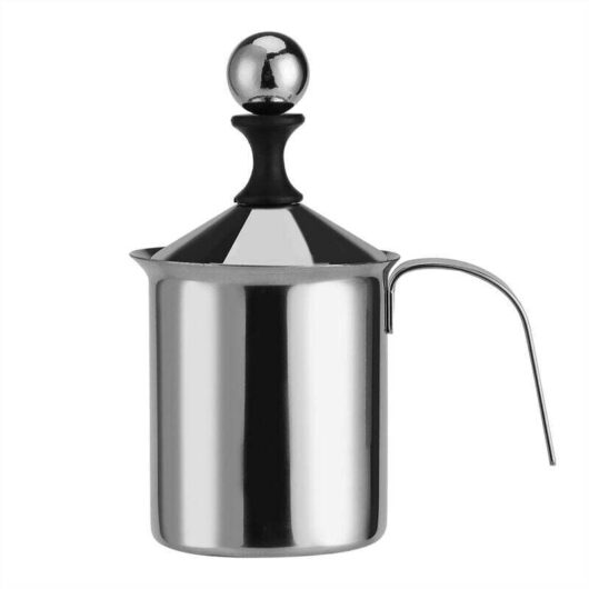 Milk Frother Pitcher, Manual Milk Mixer, Egg Whisk, Milk Foam Maker for Hot Chocolate and Coffee (400ml)