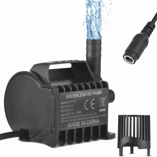Mini pump 12V QR75C 550L/H 2m DC aquarium/pond