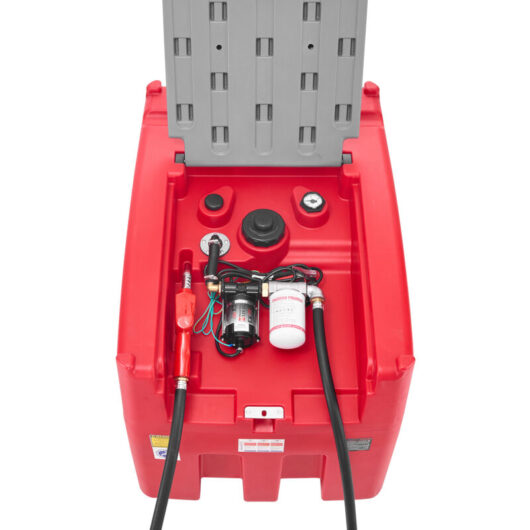 Mophorn Portable Fuel Transfer Tank, 116 Gallon Capacity, 10 GPM Flow Rate, Fuel Tank with 12V Electric Pump, 13.1ft Hose, Automatic Nozzle, Ideal