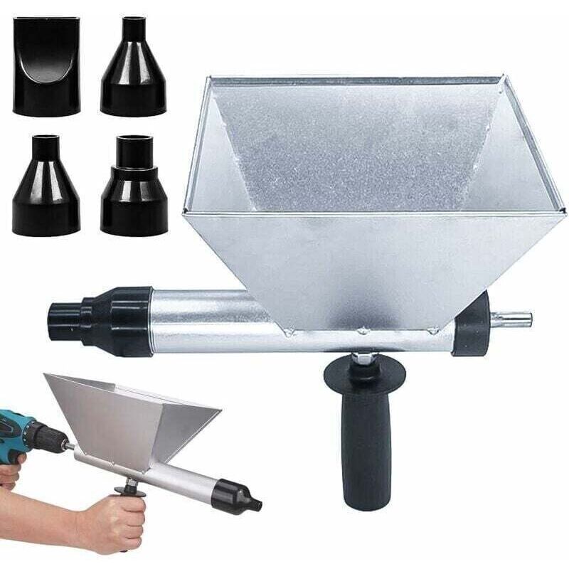 Mortar gun, cement and lime mortar pump, mortar gun with 4 nozzles for mortar joints, stone walls, brick walls, floors