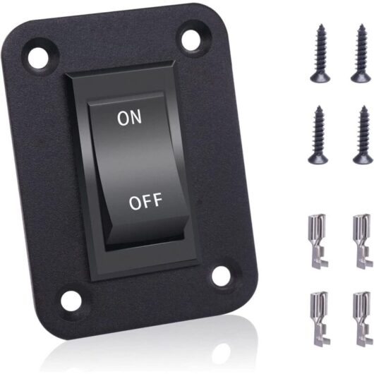 On-Off Switch 12V 20A 4 Pins DPST Switch Rocker Panel RV Light Switch for Trailers RV Camping Boats KCD2-7-201-B1-DZ-BZ