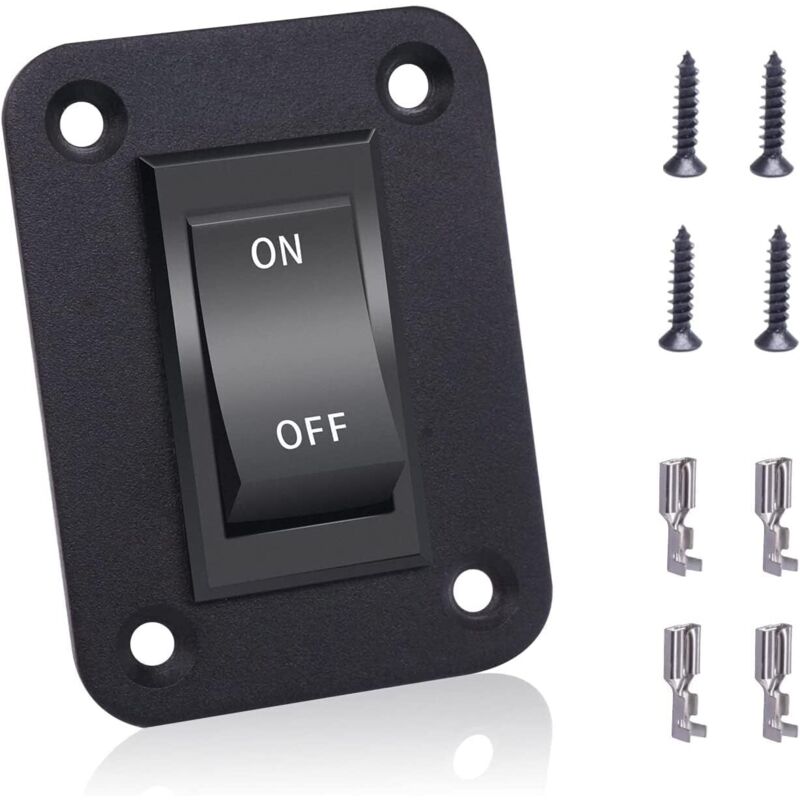 On-Off Switch 12V 20A 4 Pins DPST Switch Rocker Panel RV Light Switch for Trailers RV Camping Boats KCD2-7-201-B1-DZ-BZ