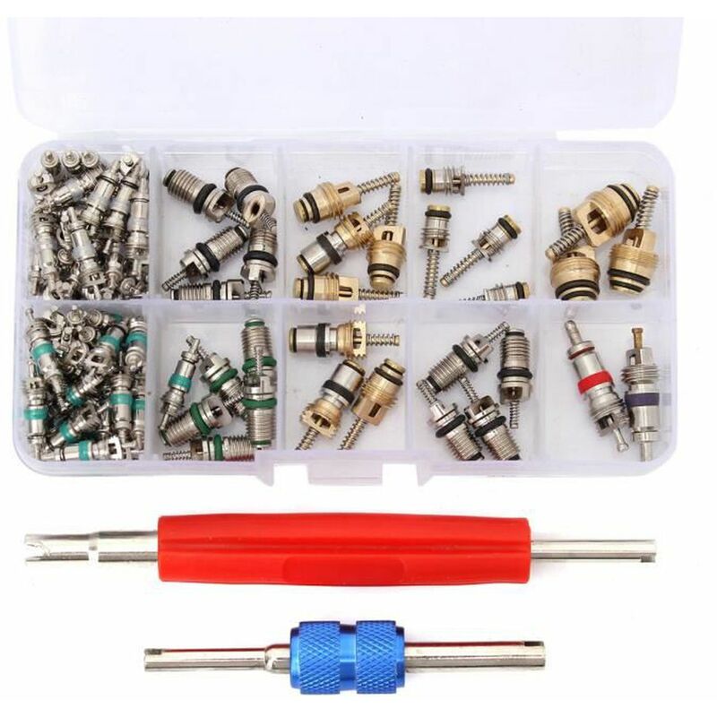 Osuper - 100x Valve Core R12/R134A Car Air Conditioner Valve Core Remover Kit