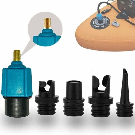 Paddleboard Pump Adapter, Kayak Pump Adapter with 4 Valve Adapters for Kayak/Air Mattress/Stand-Up Paddleboard/Boat, Valve Converter