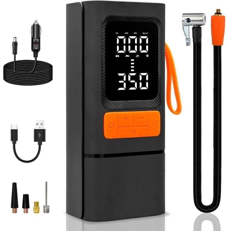Portable Air Compressor, 150PSI Cordless Car Tire Inflator, 6000mAh Rechargeable Air Pump for Bicycle, Car, Motorcycle, Ball