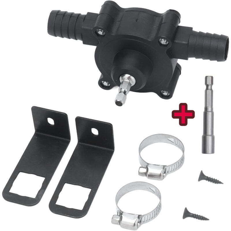 Portable electric drill pump, ABS hand drill with 1/4-inch hexagonal shank for light liquid transfer.