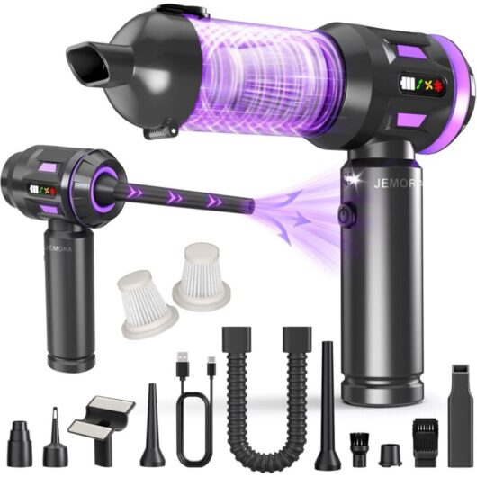 Portable vacuum cleaner, 22000Pa powerful cordless car vacuum with 2-in-1 suction and blower function, powerful cordless car vacuum