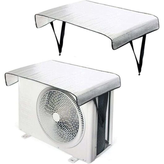 Protective cover for outdoor air conditioner, 2 pieces, waterproof protective cover made of aluminum foil, universal protective cover, UV and snow