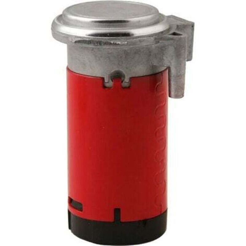 Red 12V air compressor air pump kit, electric horn with hose and electromagnetic motor, used for a super loud horn to replace the air pump kit in any