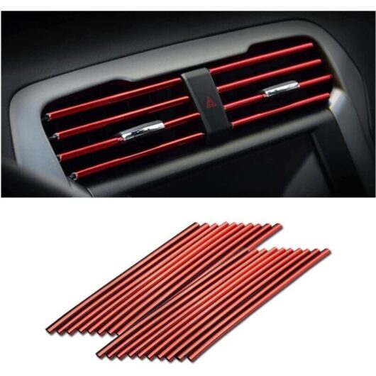 Red decorative strips for car air conditioning vents, 0.4 x 20 cm, 20 strips