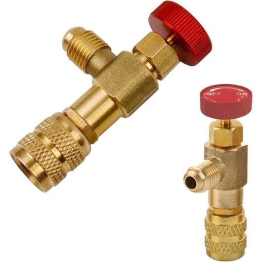 Set of 2 Liquid Safety Valve Adapters, R410 R22 Safety Valves, Refrigerant Control Valves, Air Conditioning Cooling Valves, for Air Conditioning Flow