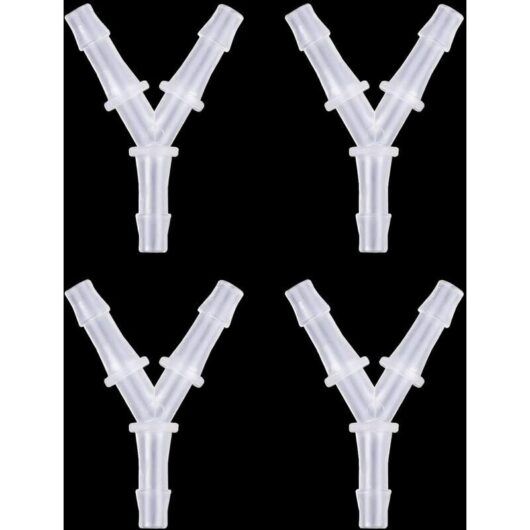 Set of 4 aquarium air pump connectors, Y-shaped anti-drop air hose connector, plastic air pump connector for 3/4" air tubing