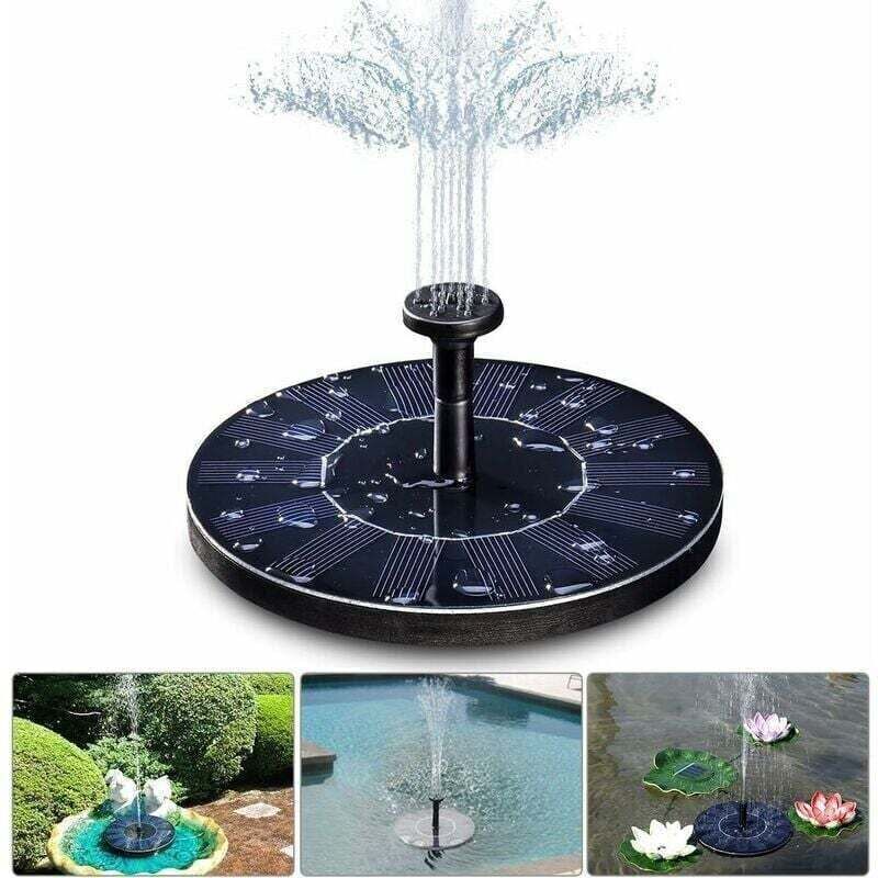 Solar fountain, 1.4W solar pond pump with 4 effects, maximum height 70cm, solar pump, floating solar fountain pump for garden pond or bird bath,