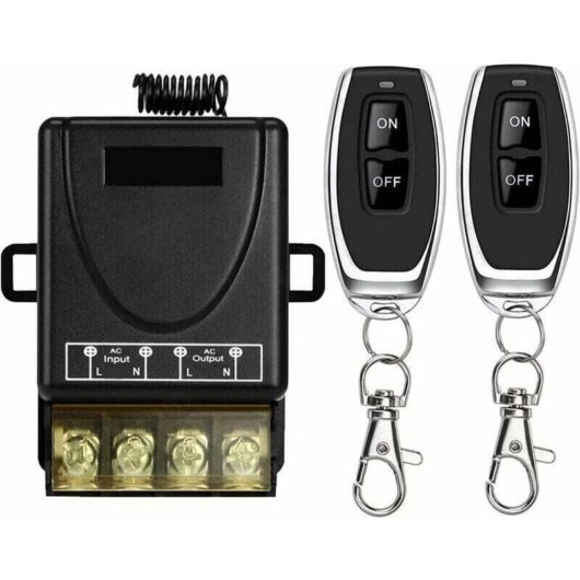 This RC 433MHz high-performance radio remote control switch, AC 220V/240V/110V 30A RF remote control for lamps, water pumps, household appliances