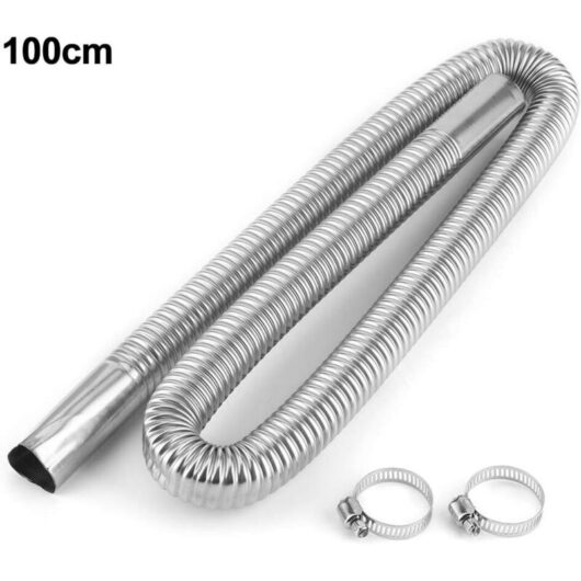 Tinor - Air Heater Exhaust Pipe, 2.5cm Inner Diameter Stainless Steel Parking Gas Vent Hose for Vehicles, Cars(100CM)