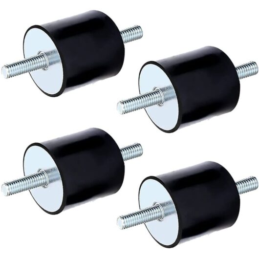 Tinor - M8 - M8 Rubber Mounts, Anti-Vibration Isolators, for Air Compressors, Diesel Engines, Water Pumps (M8 x 23, 30 x 30), 4 Pieces