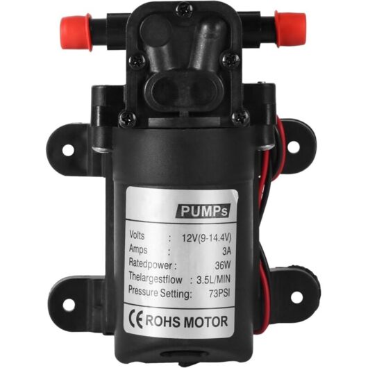 Water Pump, Electric Agricultural Micro Diaphragm Pump, High Pressure Water Sprayer, 10.3mm Connector, 12V 36W