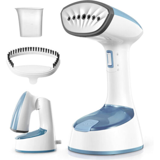 White steam iron 220V, foldable and portable, powerful and penetrating steam, fast heating, ideal for home, office and travel.