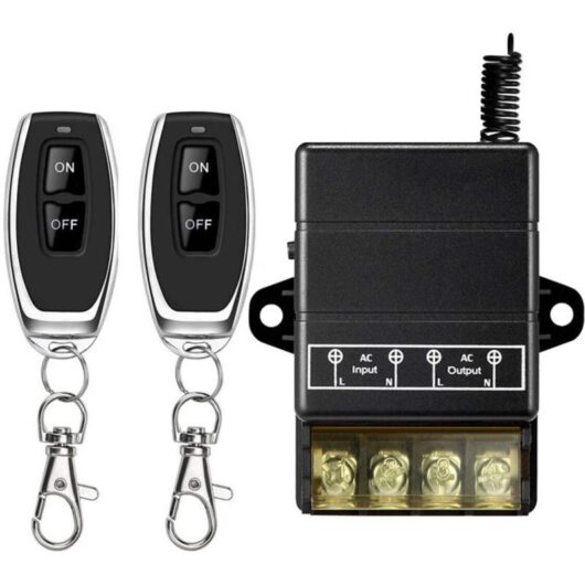 Wireless remote switch, 220V/230V/240V AC RF remote control switches for pump safety systems, door curtain barriers, etc., with a 328ft long radius