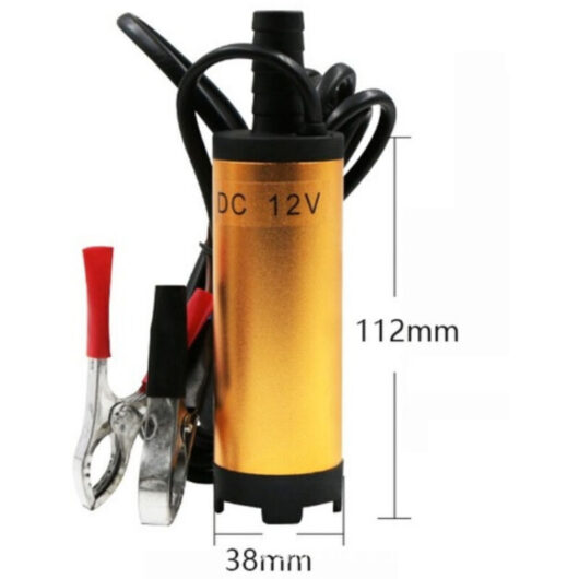 or 12V DC Electric Submersible Pump, Stainless Steel Submersible Pumps for Water, Oil, Kerosene, 12 L/min, Refueling Tool