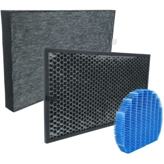 vhbw 3 Part Filter Set Replacement for Sharp FZ-C70DFU for Air Purifier - HEPA filter, activated carbon filter, humidifier element
