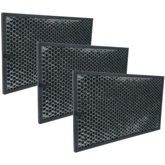 vhbw 3x Activated Carbon Filter Replacement for Sharp FZ-C70DFE, FZ-C70DFU for Air Purifier - Air Filter Black