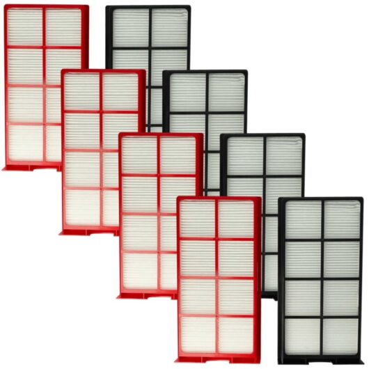vhbw Air Filter Set compatible with Zehnder ComfoD 250, 225, 200 Ventilation Devices - G4 / F7 8-Part Kit, 29 x 15 x 5 cm Red Black White