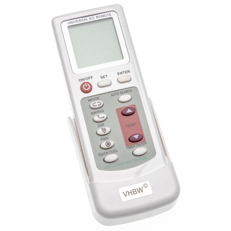 vhbw Remote Control compatible with Hitachi Air Conditioners + Mounting Bracket White