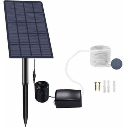 1 solar oxygen pump, 2.5W, pond aerator, with air stone and hose, for garden aquarium and outdoor pool