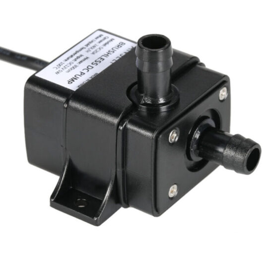 1 x Brushless Water Pump, DC 12V, IP68 Waterproof for Aquarium and Fountain, Flow Rate 240 L/h, Delivery Head 3m, Continuous Use