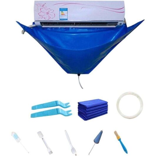 10-Piece Air Conditioner Cleaning Kit - Washing cover for dust on wall-mounted air conditioners with water hose for split systems